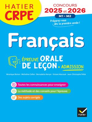 cover image of Français--CRPE 2025--Epreuve orale d'admission